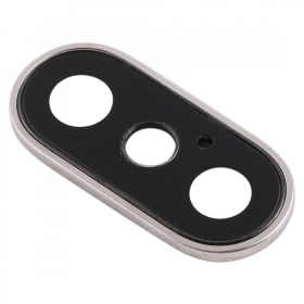 Apple iPhone XS / XS Max kameraglass (sølvgrå) (med ramme)