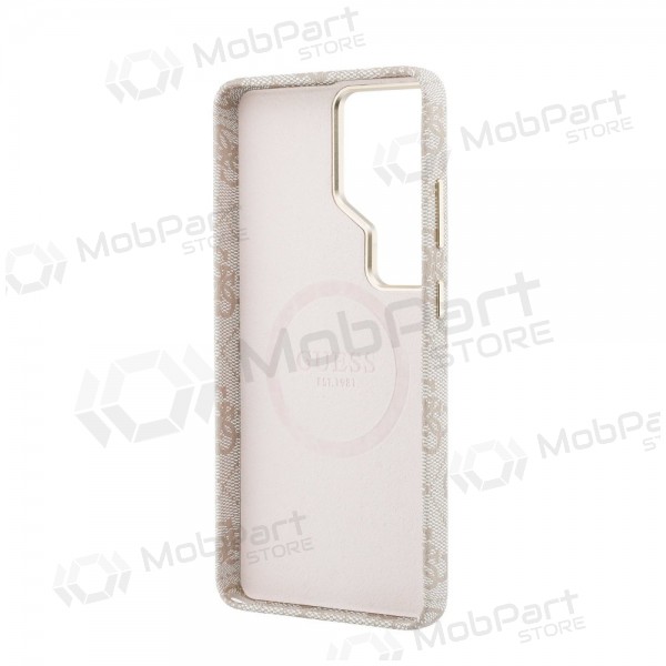 Samsung Galaxy S26 Ultra deksel - Guess PU 4G Script Metal Logo Magnetic (rosa)