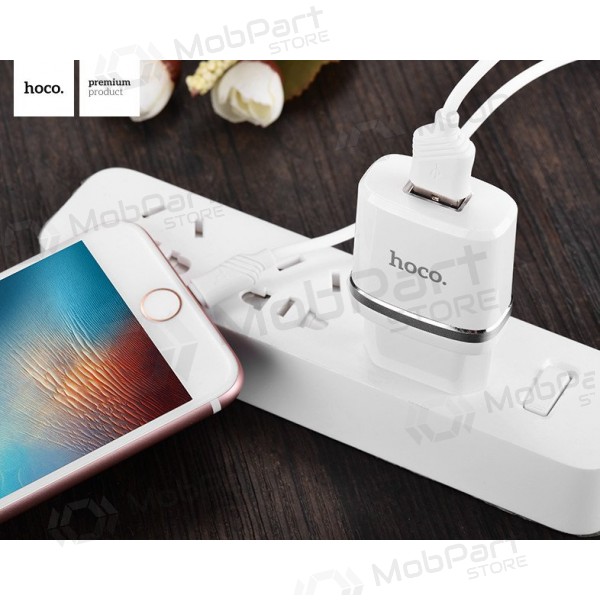 Lader HOCO C11 Smart USB + lightning (5V 1A) (hvit)
