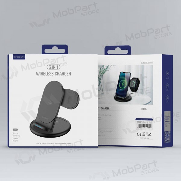 Lader trådløs Dux Ducis C7 3in1 Phone, Apple Watch, Airpods 15W (svart)