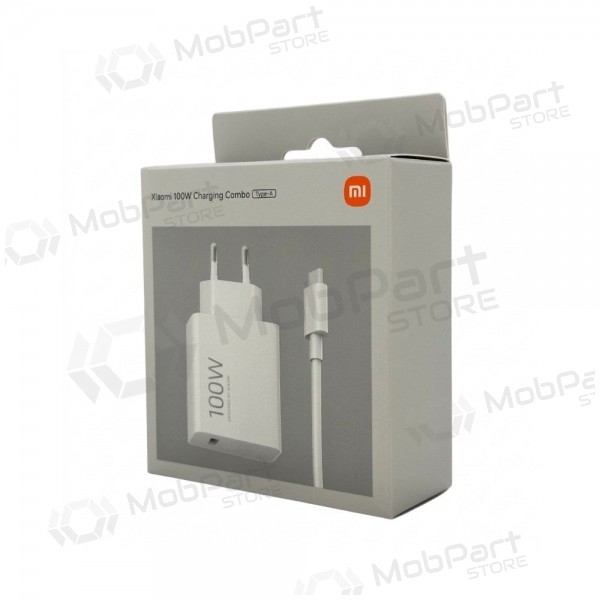 Telefonlader Xiaomi Charging Combo BHR095VEU 100 W USB-A med USB-C-kabel hvit