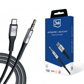 Lydkabel 3mk USB-C til 3.5 mm 1 m svart