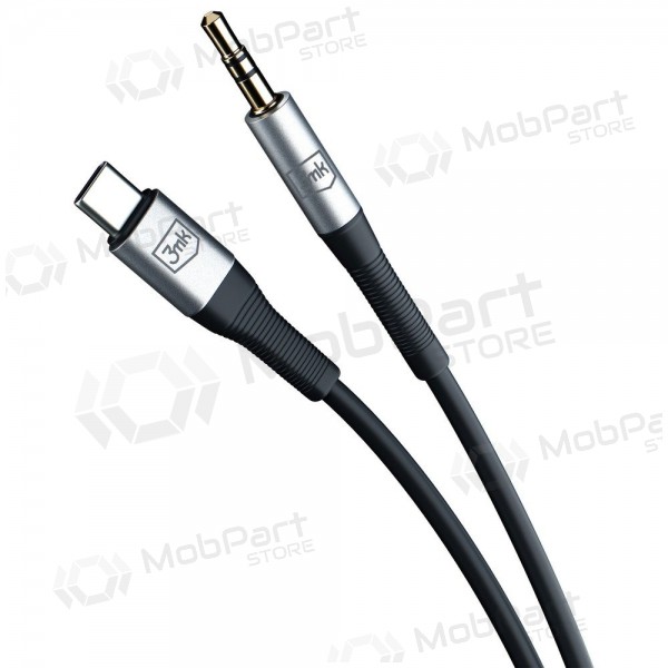 Lydkabel 3mk USB-C til 3.5 mm 1 m svart
