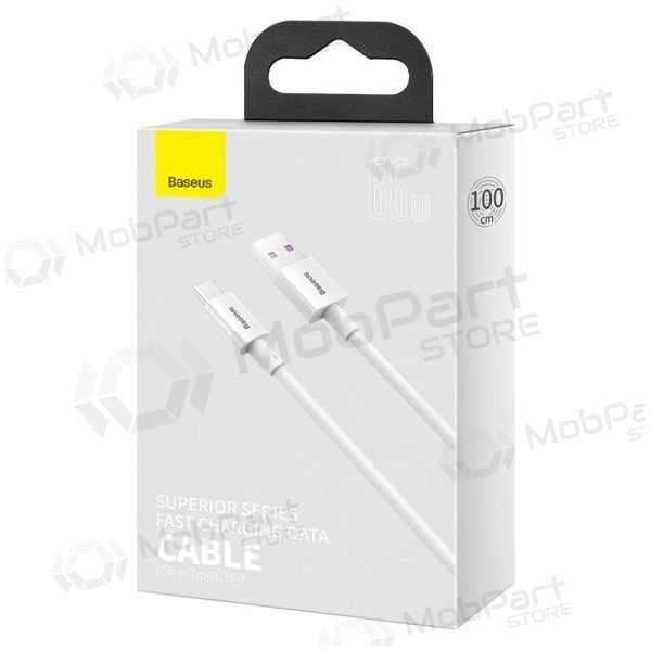 USB kabel Baseus Superior iš USB į Type-C 66W 2.0m hvit CATYS-A02