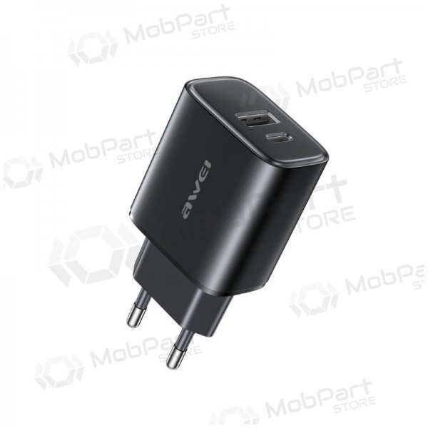 Telefonlader Awei PD85-EU 22.5 W USB-C + USB-A svart