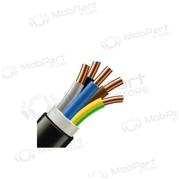 Lietkabelis CYKY 5x2.5 mm2 strømkabel - 1 m., 500m būgnas