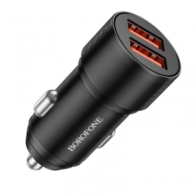 Lader automobilinis Borofone BZ19B 2xUSB-A QC3.0 36W svart