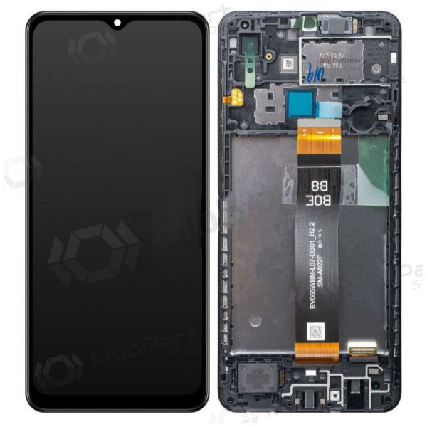 Samsung Galaxy A02 skjerm (svart) (med ramme) (original) Samsung Galaxy A02 skjerm (svart) (med ramme) (original)
