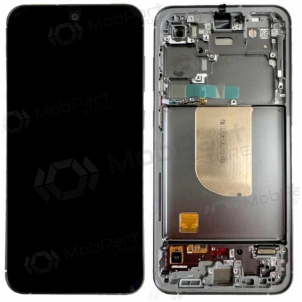 Ekranas Samsung S711 S23 FE 5Gmed lietimui jautriu stikliuku og rėmeliu Graphite original (service pack)