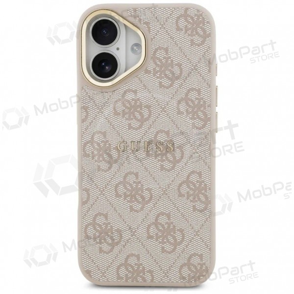 Apple iPhone 17 deksel - Guess PU Leather 4G Gold Frame MagSafe (rosa)