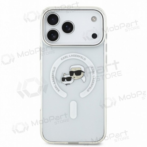 Apple iPhone 18 Pro Max deksel - Karl Lagerfeld IML K&CH Heads Metal Frame MagSafe (gjennomsiktig)