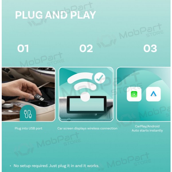 Trådløs CarPlay / Android Auto-adapter Ottocast Mini Aura CA530-T svart