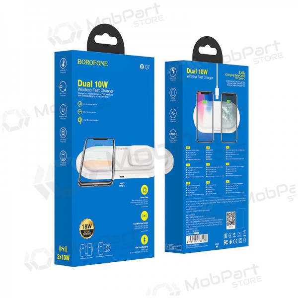 Lader trådløs Borofone BQ7 Prominent Dual (10W) (hvit)