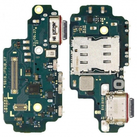 Lanksčioji flex kabel-kontakt Samsung S911 S23 su įkrovimo kontaktu, mikrofonu, SIM lizdu original (service pack)