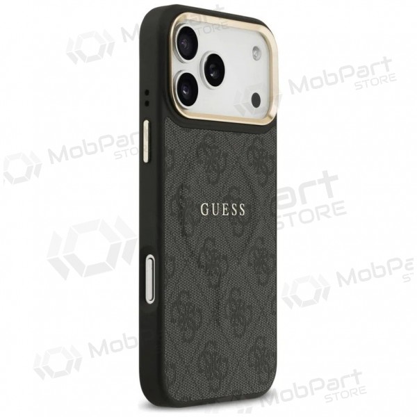 Apple iPhone 17 Pro deksel - Guess PU Leather 4G Gold Frame MagSafe (svart)