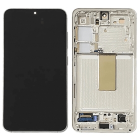 Ekranas Samsung S911 S23 5Gmed lietimui jautriu stikliuku og rėmeliu Lime original (service pack)