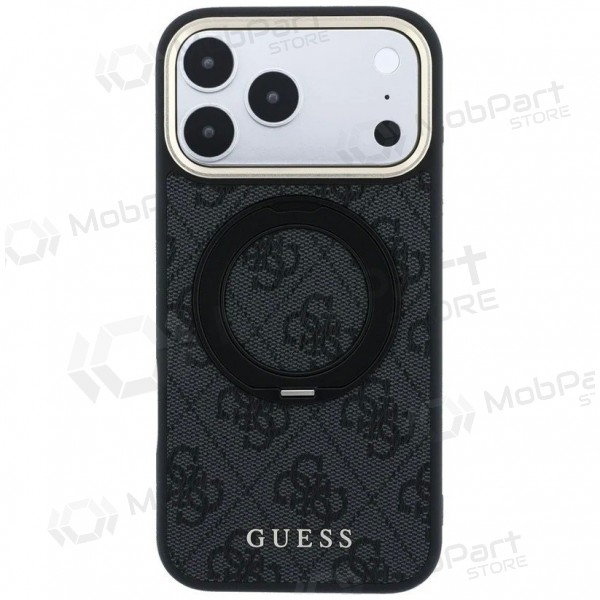 Apple iPhone 18 Pro deksel - Guess PU 4G Ring Stand MagSafe (svart)