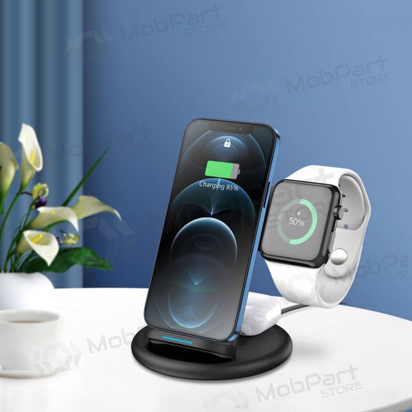 Lader trådløs Dux Ducis C7 3in1 Phone, Apple Watch, Airpods 15W (svart)