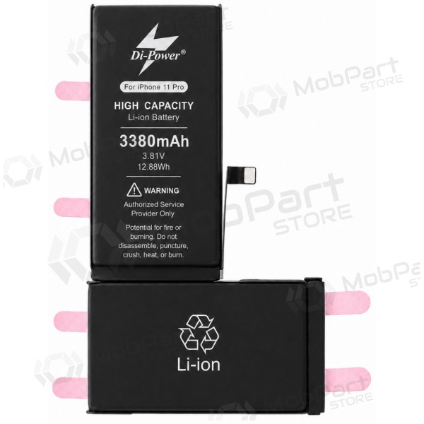 Akumuliatorius "Di-Power" (forstørret kapasitet) egnet iPhone 11 Pro 3380mAh