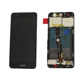 Huawei Nova skjerm (svart) (med ramme og batteri) (service pack) (original)