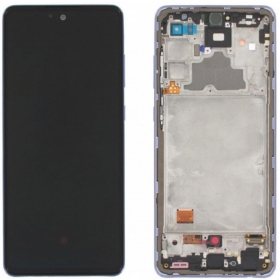 Samsung A725 A72 4G / A726 5G 2021 skjerm (lilla) (med ramme) (service pack) (original)