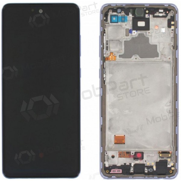 Samsung A725 A72 4G / A726 5G 2021 skjerm (lilla) (med ramme) (service pack) (original)