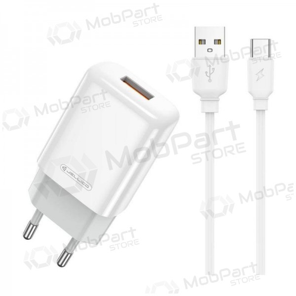 Lader buitinis Jellico EU01 2.4A USB + Type-C hvit