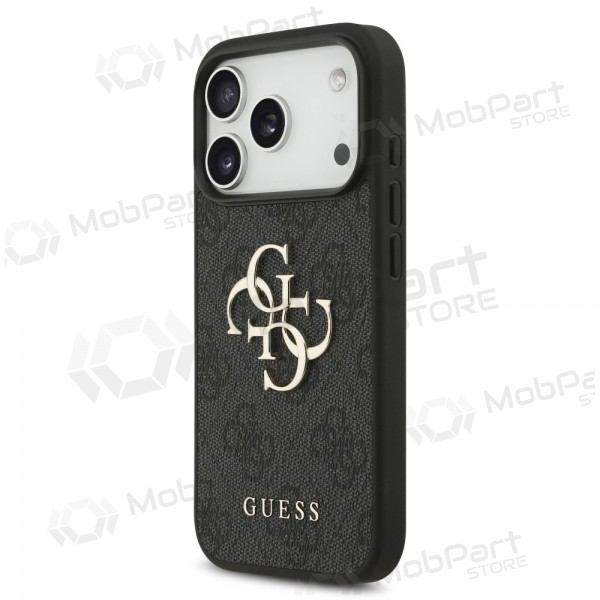 Apple iPhone 17 Pro deksel - Guess PU 4G Metal Logo Strap (svart)