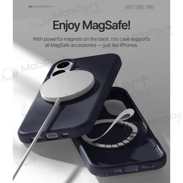 Deksel / etui Mercury Pure Magsafe Silicon Case Apple iPhone 17 mørkeblå