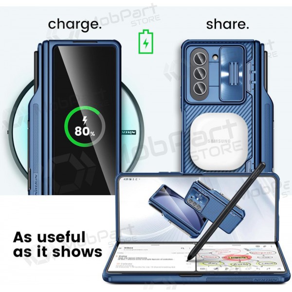 Samsung Galaxy Z Fold4 deksel „Nillkin CamShield Pro“ (blå) Samsung Galaxy Z Fold4 deksel „Nillkin CamShield Pro“ (blå)