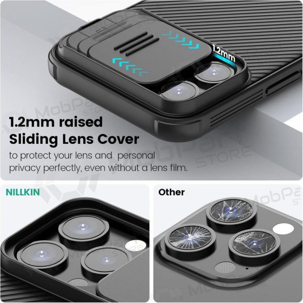 Apple iPhone 15 deksel „Nillkin CamShield Pro“ (svart) Apple iPhone 15 deksel „Nillkin CamShield Pro“ (svart)