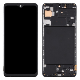 Samsung A715 Galaxy A71 2020 skjerm (svart) (med ramme) (service pack) (original)