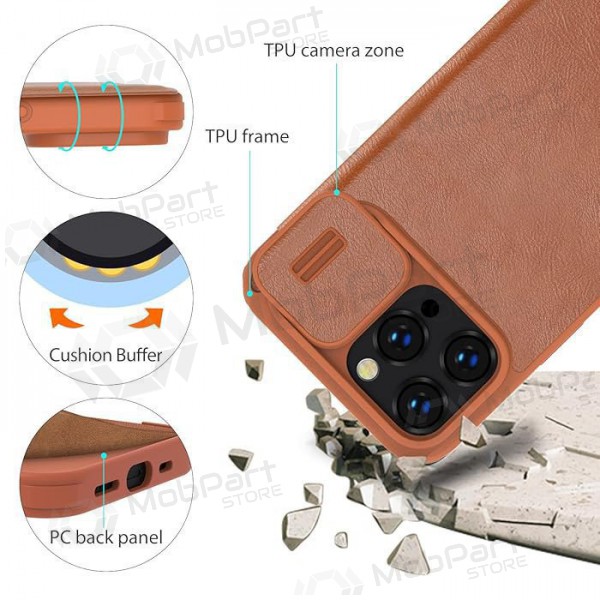 Apple iPhone 14 Pro Max deksel „Nillkin Leather“ (brun) Apple iPhone 14 Pro Max deksel „Nillkin Leather“ (brun)