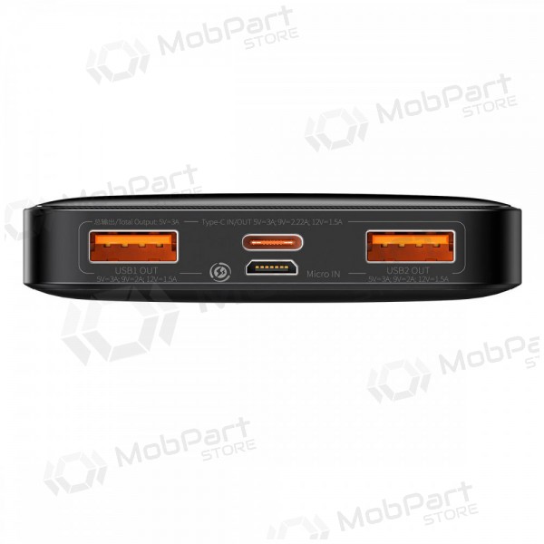 Powerbank Power Bank Baseus Bipow 20W 10000mAh + MicroUSB 0.25m svart PPBD050301 Powerbank Power Bank Baseus Bipow 20W 10000mAh + MicroUSB 0.25m svart PPBD050301