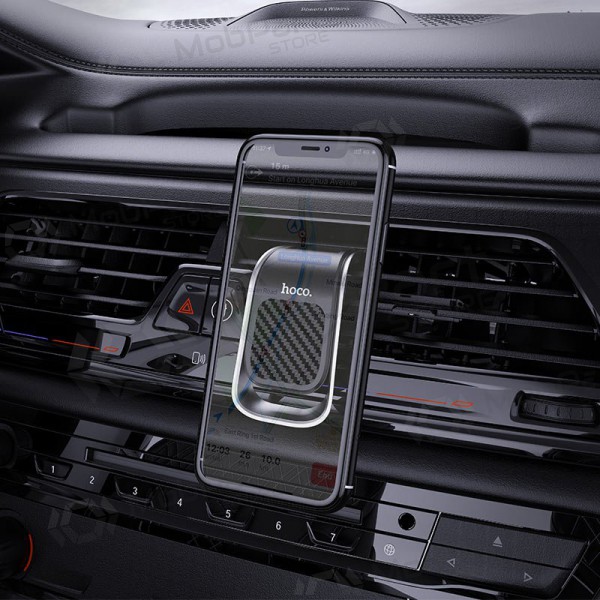 Automobilinis Universell telefono laikiklis Hoco CA74 tvirtinamas į ventiliacijos groteles, magnetinis, svart-sølvgrå