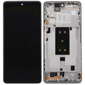Xiaomi 11T Pro 5G skjerm (hvit) (med ramme) (original)