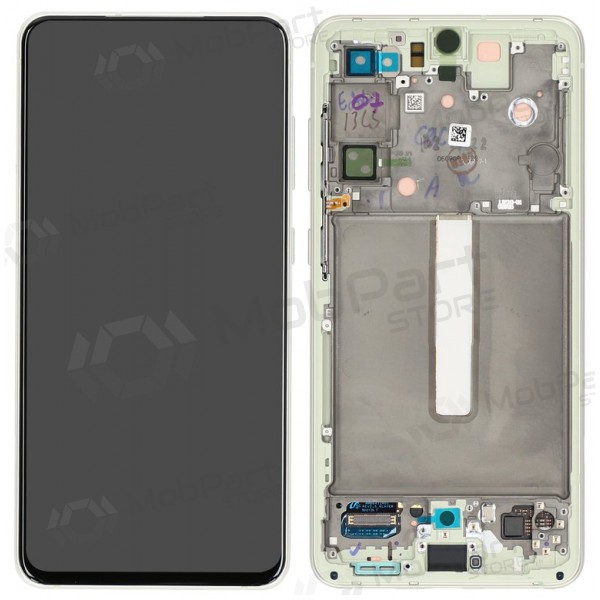 Ekranas Samsung G990 S21 FE 5G su lietimui jautriu stikliuku og rėmeliu Olive original (service pack)