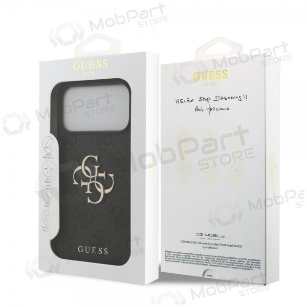 Apple iPhone 17 Pro Max deksel - Guess PU 4G Metal Logo (grå)