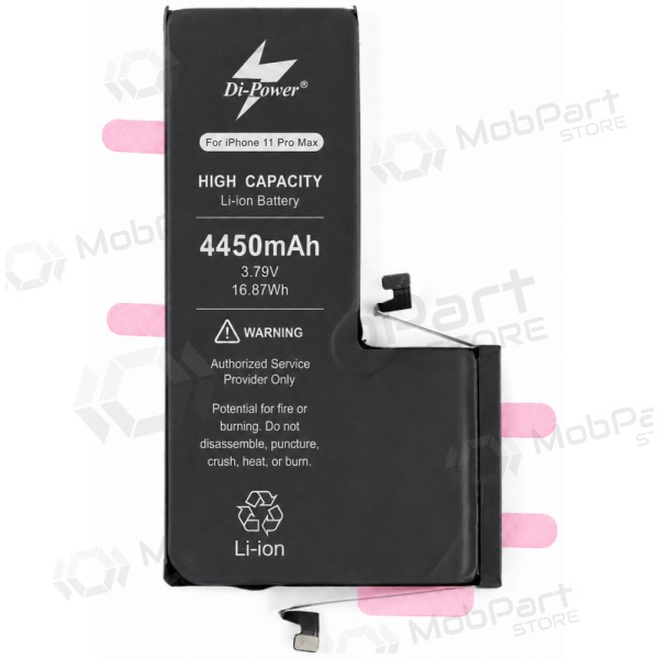 Akumuliatorius "Di-Power" (forstørret kapasitet) egnet iPhone 11 Pro Max 4450mAh