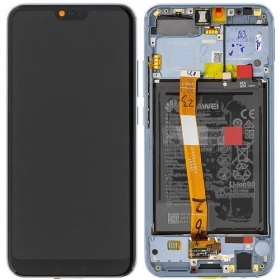 Huawei Honor 10 skjerm (Glacier Grey) (med ramme og batteri) (service pack) (original)
