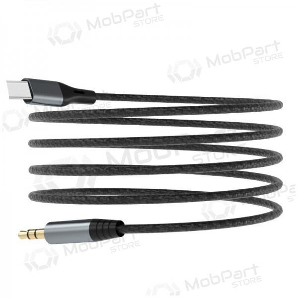 Lydkabel Dudao L11ProT USB-C til 3.5 mm 1 m svart