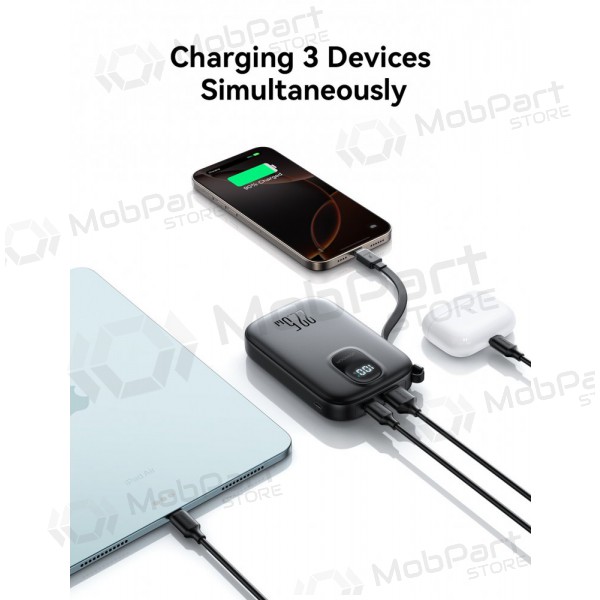 Powerbank Power Bank Joyroom JR-PBF17 22.5W with USB-C cable 10000mAh svart Powerbank Power Bank Joyroom JR-PBF17 22.5W with USB-C cable 10000mAh svart