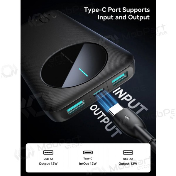 Powerbank Power Bank Joyroom JR-PBF12 10000mAh svart Powerbank Power Bank Joyroom JR-PBF12 10000mAh svart