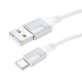 USB-C-kabel Borofone BX101 USB-A til USB-C 1 m hvit