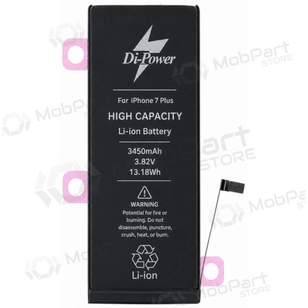 Apple iPhone 7 Plus batteri, akkumulator Di-Power 3450 mAh (økt kapasitet)