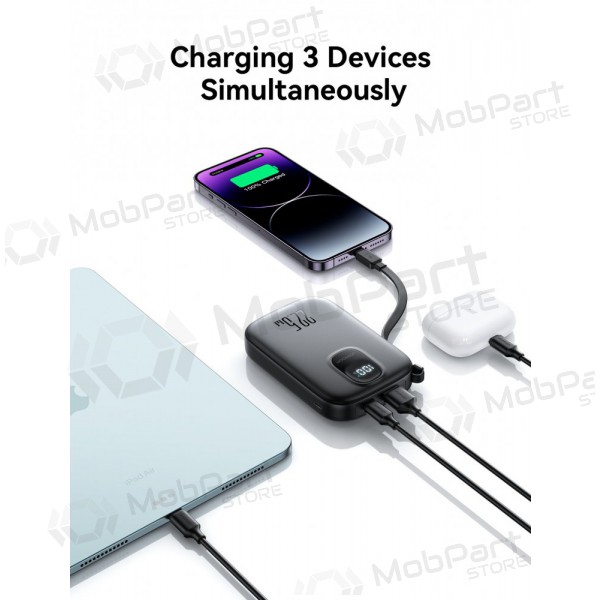 Powerbank Power Bank Joyroom JR-PBF18 22.5W with Lightning cable 10000mAh svart Powerbank Power Bank Joyroom JR-PBF18 22.5W with Lightning cable 10000mAh svart
