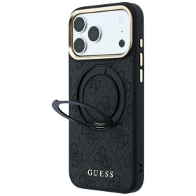 Apple iPhone 18 Pro deksel - Guess PU 4G Ring Stand MagSafe