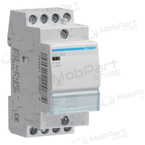 Kontaktor Hager ESC425 (4P, 25A, 230V, 4NO)