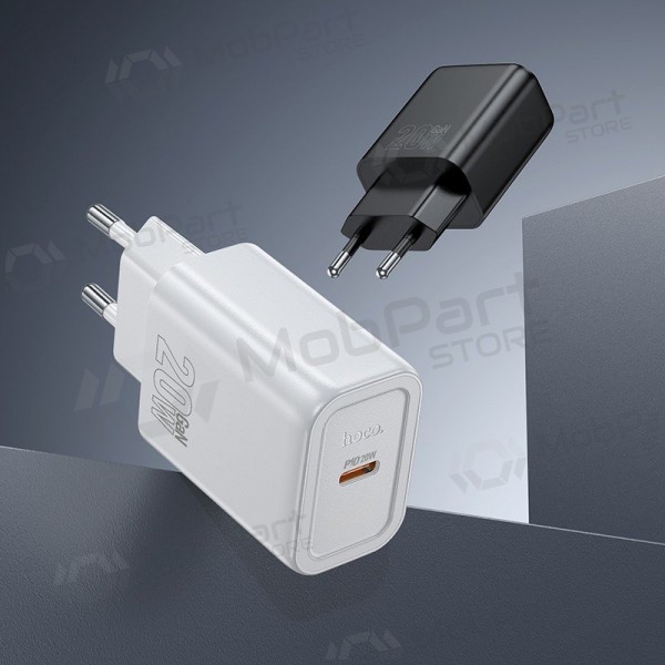 Telefonlader Hoco N60 GaN USB-C med USB-C-kabel 1 m hvit
