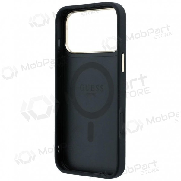 Apple iPhone 18 Pro deksel - Guess PU 4G Ring Stand MagSafe (svart)